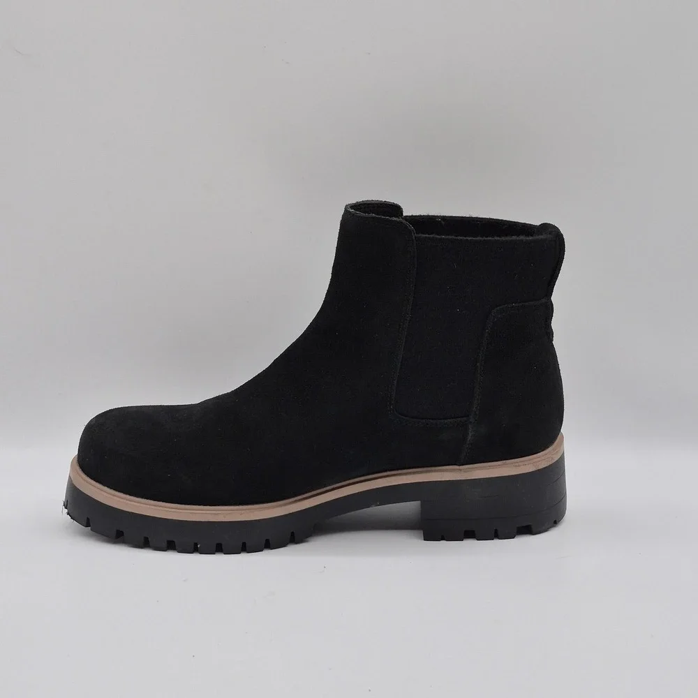 Eddie Bauer Boots Womens Size 11 Black Suede Bellingham Chelsea Waterproof Ankle